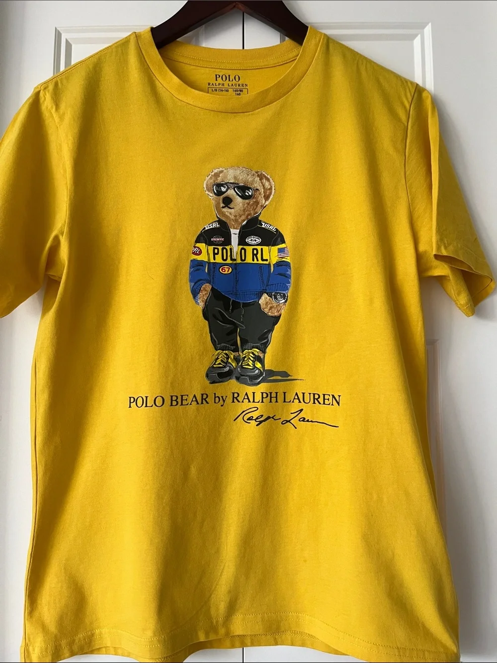 Ralph Lauren Kids Yellow Polo Bear Graphic Tee